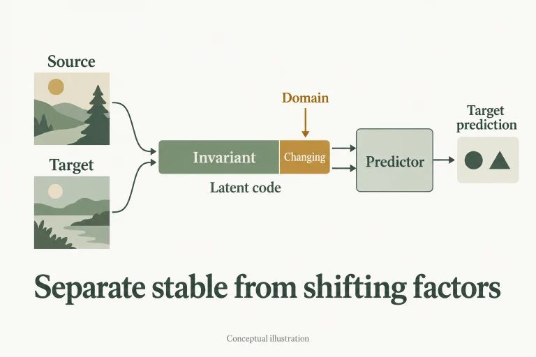 Conceptual diagram: Separate invariant and restricted domain-changing latent subspaces.